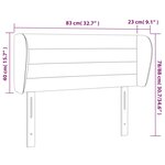 vidaXL Tête de lit avec oreilles Noir 83x23x78/88 cm Tissu