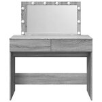 vidaXL Coiffeuse avec LED sonoma gris 100x40x120 cm