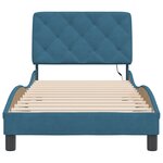 vidaXL Cadre de lit avec LED sans matelas bleu 80x200 cm velours