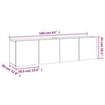 vidaXL Meubles TV muraux 2 Pièces gris béton 80x30x41 cm