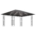vidaXL Tonnelle avec moustiquaire et lumières LED 4x3x2 73m Anthracite