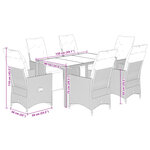 vidaXL Ensemble de bistro de jardin 7 Pièces coussins marron poly rotin