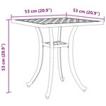 vidaXL Table de jardin noir 53x53x53 cm aluminium coulé