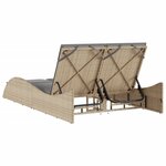 vidaXL Chaise longue avec coussins beige 114x205x73 cm résine tressée