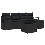Ensemble de canapés de jardin vidaXL 6 pièces avec coussins Beige Poly Rattan