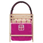 vidaXL Lit mezzanine enfants avec tunnel rose 80x200cm bois pin massif
