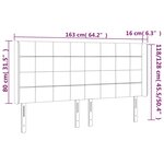 vidaXL Tête de lit à LED Noir 163x16x118/128 cm Tissu