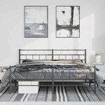 vidaXL Cadre de lit métal sans matelas avec pied de lit noir 193x203cm