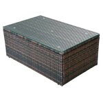 vidaXL Salon de jardin 4 Pièces avec coussins Résine tressée Marron