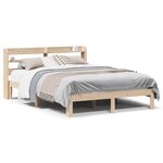 vidaXL Cadre de lit avec tête de lit 120x200 cm bois de pin massif