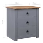 vidaXL Table de chevet Gris 46x40x57 cm Pin Gamme Panama