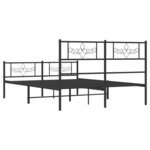 vidaXL Cadre de lit métal avec tête de lit/pied de lit noir 120x190 cm