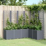 vidaXL Jardinière avec treillis gris 160x120x140 cm PP