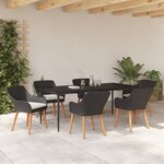 vidaXL Ensemble de salle à manger de jardin 7 pièces en poly rattan noir