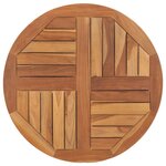 vidaXL Dessus de table Bois de teck solide Rond 2 5 cm 70 cm