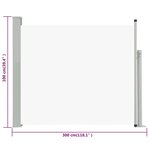 vidaXL Auvent latéral rétractable de patio 100x300 cm Crème