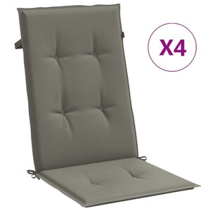 vidaXL Coussins de chaise à dossier haut lot de 4 gris foncé mélangé