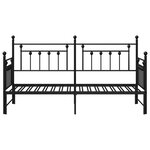 vidaXL Lit jour avec lit gigogne Noir 80x200 cm Acier