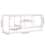 vidaXL Meuble TV avec portes en verre noir 102x37x42 cm
