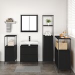 Ensemble de meubles de salle de bain 5 pièces en chêne noir en bois composite