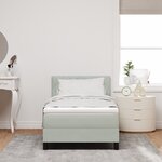 Lit à ressorts vidaXL avec matelas Gris clair 100x200 cm Velours