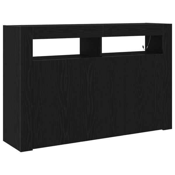 vidaXL Buffet Chêne noir Bois aggloméré 116 x 30 x 75 cm Buffet moderne