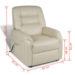 vidaXL Fauteuil inclinable TV Beige Similicuir