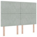 Lit à ressort vidaXL avec matelas Gris clair 160x200 cm Velours