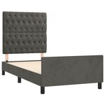 vidaXL Cadre de lit sans matelas gris foncé 90x200 cm velours