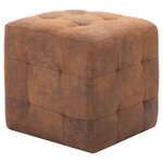 vidaXL Tables de chevet 2 Pièces Marron 30x30x30 cm Similicuir daim