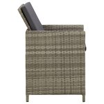 vidaXL Chaises de jardin avec coussins lot de 4 Résine tressée Gris
