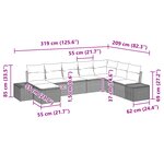 vidaXL Ensemble de canapé de jardin de 8 pièces avec coussins Beige en poly rattan
