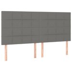 vidaXL Sommier à lattes de lit avec matelas Gris foncé 200x200cm Tissu