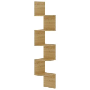 vidaXL Étagère d'angle murale chêne sonoma 19x19x123cm bois ingénierie