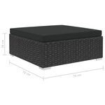 Salon de jardin meuble d'extérieur ensemble de mobilier 6 pièces avec coussins résine tressée noir 02_0016940