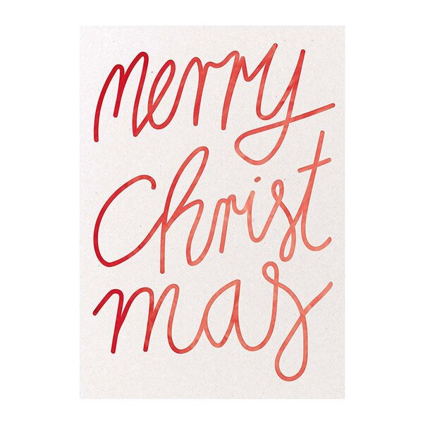 Carte postale Merry Christmas rouge