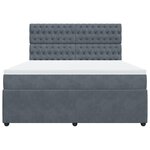 vidaXL Sommier à lattes de lit et matelas Gris foncé 180x200cm Velours