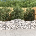 vidaXL Paniers à gabions arqués 25 Pièces 200x50x60/80 cm fer galvanisé