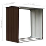 vidaXL Abri de stockage de bois Acier galvanisé 172x91x154 cm Marron