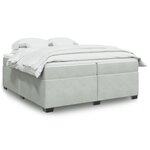 vidaXL Sommier à lattes de lit et matelas Gris clair 200x200cm Velours
