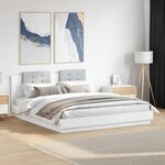 vidaXL Cadre de lit avec LED sans matelas blanc 160x200 cm