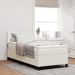 vidaXL Lit à ressorts avec matelas crème 100x200 cm en tissu velours