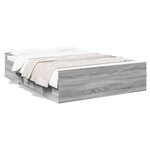 vidaXL Cadre de lit avec tiroirs sans matelas sonoma gris 120x200 cm