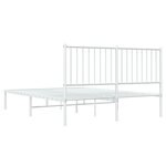 vidaXL Cadre de lit métal sans matelas et tête de lit blanc 140x190 cm