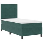 Lit à sommier tapissier avec matelas et LED Vert foncé 100x200 cm Velours