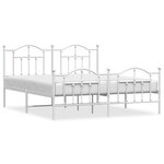 vidaXL Cadre de lit métal sans matelas et pied de lit blanc 180x200 cm