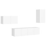 vidaXL Ensemble de meubles TV 4 Pièces Blanc Bois d'ingénierie
