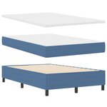 vidaXL Lit à ressorts avec matelas bleu 120x200 cm tissu côtelé