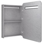 vidaXL Armoire de salle de bain à miroir LED gris béton 60x11x80 cm