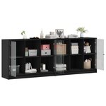 vidaXL Bibliothèque avec portes noir 204x37x75 cm bois d'ingénierie